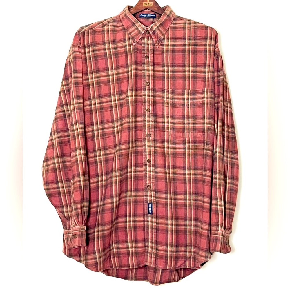 GANT Button Up Shirt Men’s XXL Orange Plaid‎ Prairie Flannel Fall Academia GORP
